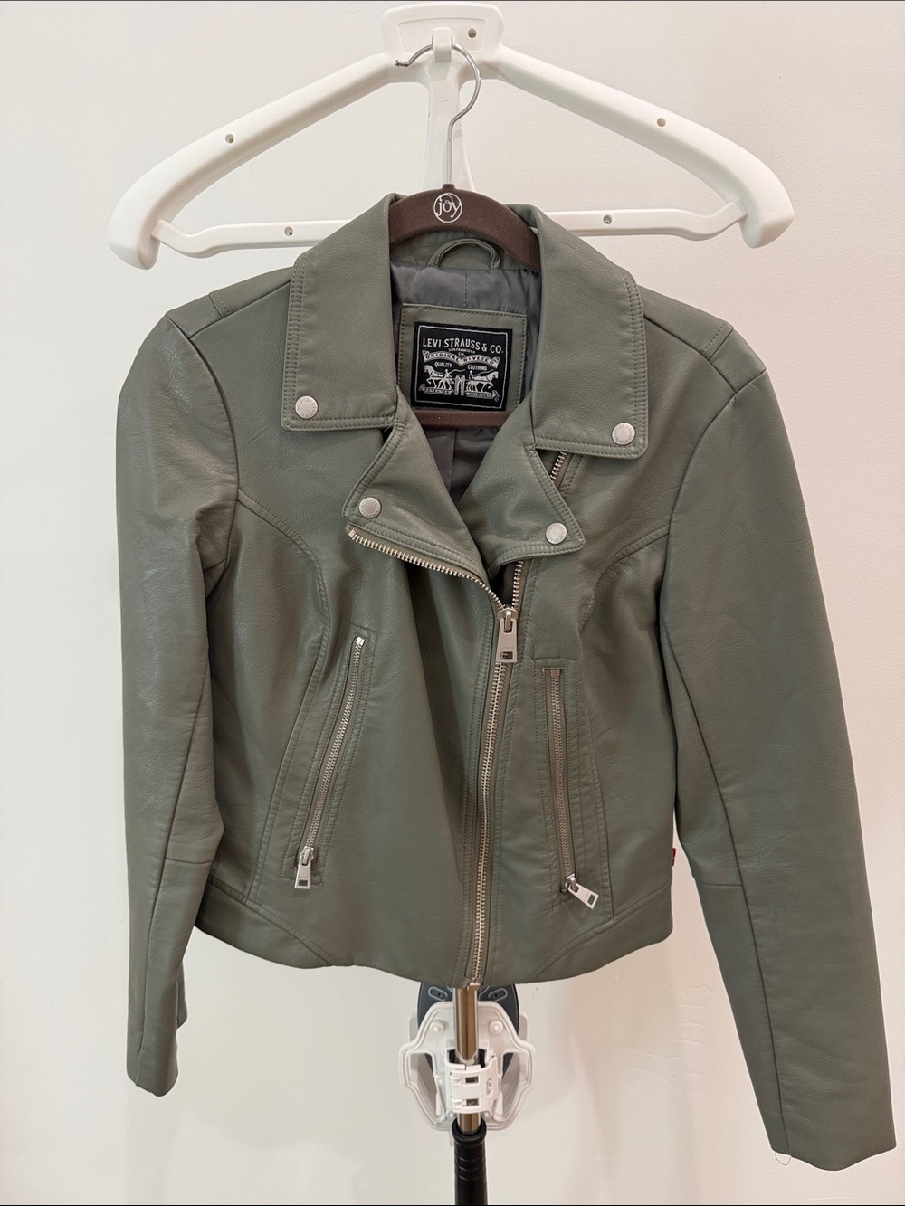 Levi's Women's Olive Green Leather Moto Jacket